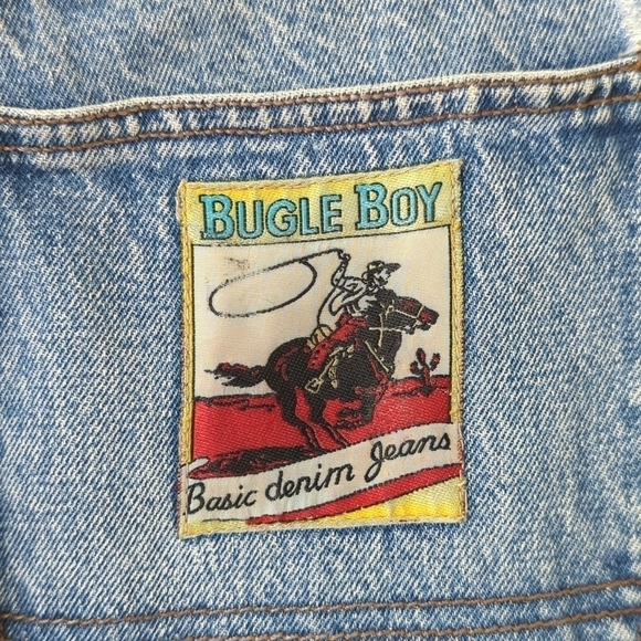 Bugle Boy 80's Vintage Medium Wash Pleated High Waisted Tapered Leg Mom Jeans 5 - Picture 14 of 15